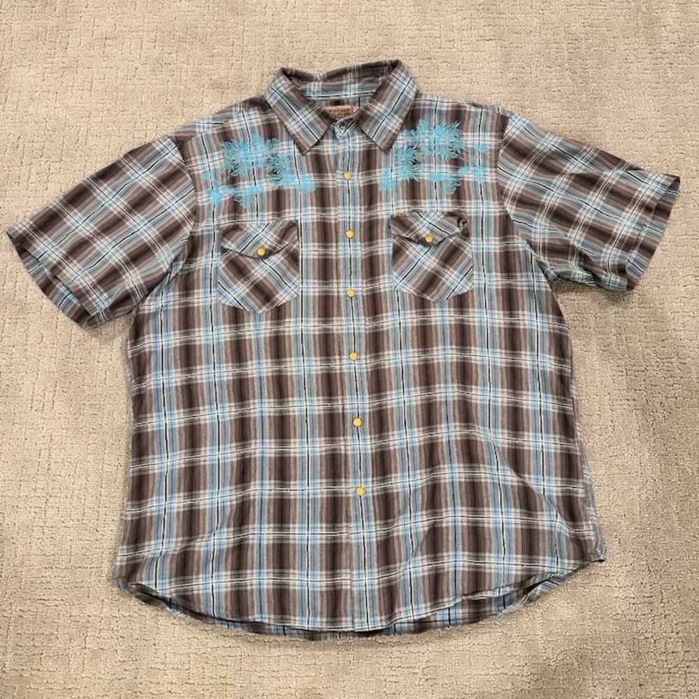 “Vintage Red” button up